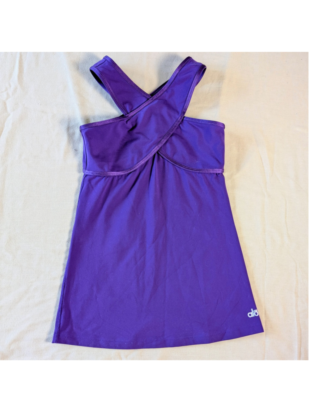 Alo Yoga Purple Strappy Tank Top Small Criss Cross Back Athletic Activewear - Picture 8 of 10